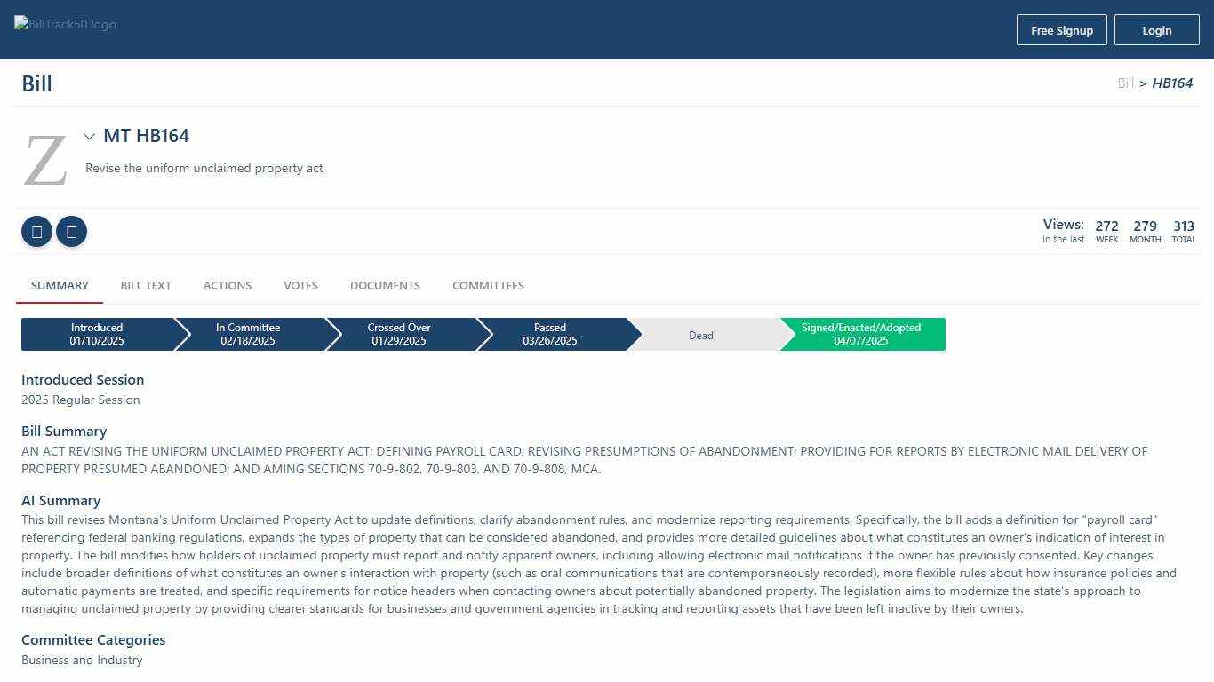 MT HB164 | BillTrack50