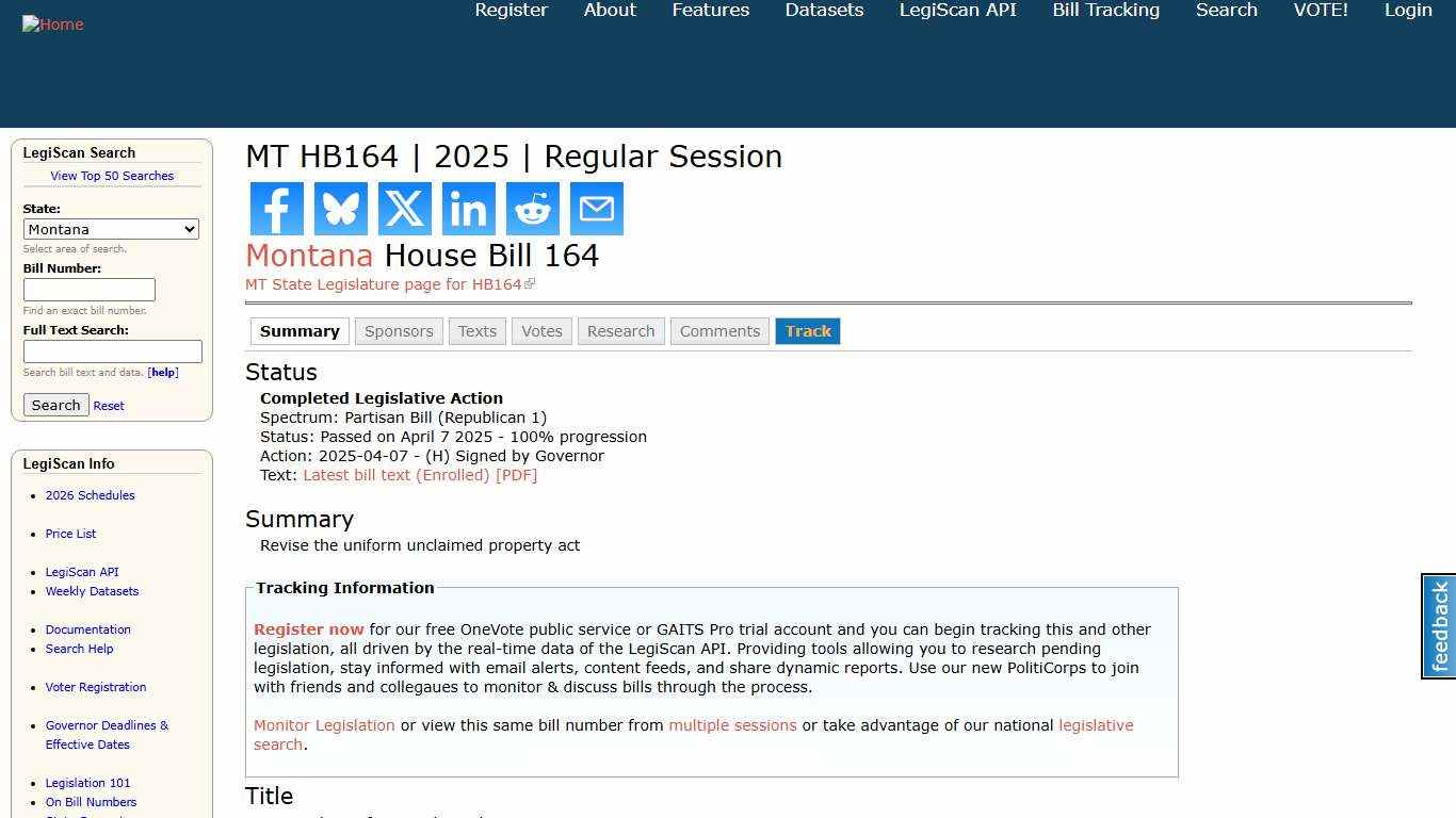 MT HB164 | 2025 | Regular Session | LegiScan