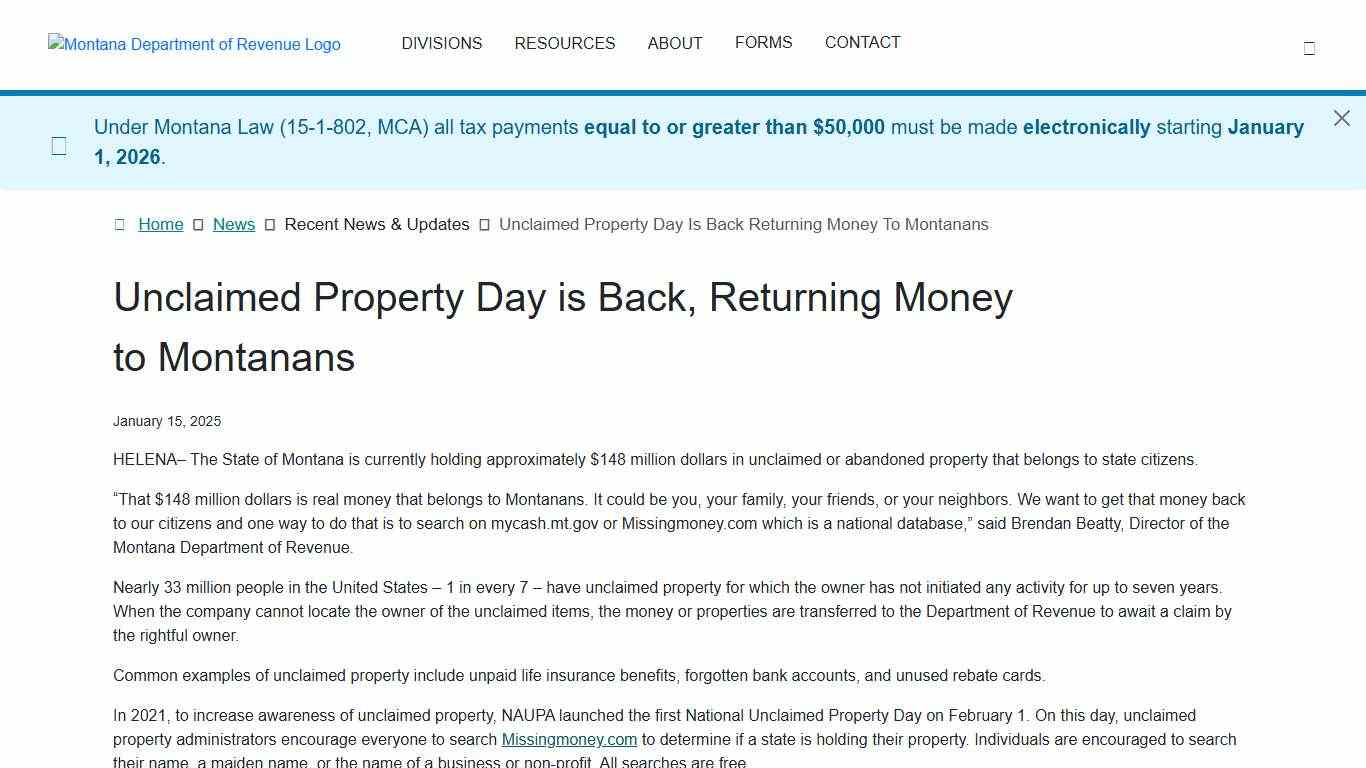 Unclaimed Property Day is Back, Returning Money to Montanans